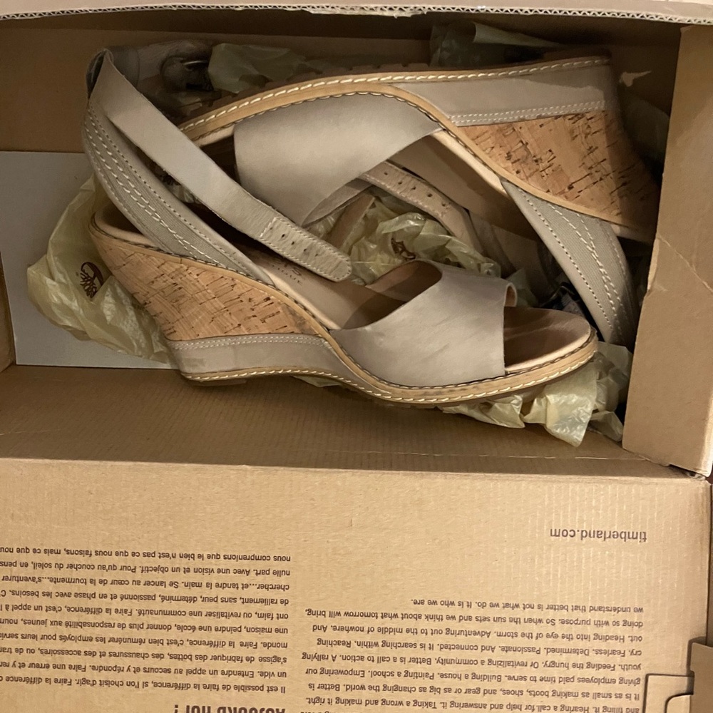 Timberland cork and leather wedge